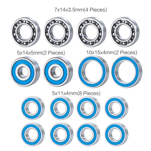 ICDKOYK 16 stücke Lager Für SCX10 1/10 Stahl Crawler Blau RC Auto Zubehör Ersatzteile RC Upgrade Teil RC Auto Teil RC Hop ups von ICDKOYK