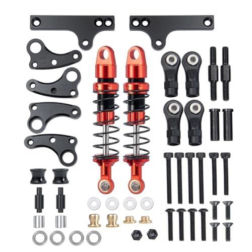 ICDKOYK 2 stücke Vorne Hinten Stoßdämpfer SCX10 90046 Aluminium Legierung Für Crawler Tragen beständig Rot RC Auto Zubehör Ersatz Teile von ICDKOYK