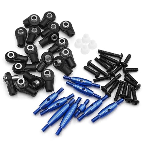 ICDKOYK 9 stücke Lenkstange Set 4 Tec Aluminium Legierung Für Crawler Radstand RC Auto Zubehör Ersatzteile RC Upgrade Teil, Blau von ICDKOYK