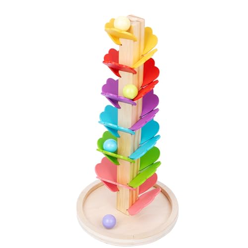 ICDKOYK Regenbogen Tropfen, Klangbaum, Bausteine, Lernspielzeug, Holzkugel, Tropfen, Musikalisches Baumspielzeug, Holz, Regenbogenbaumspielzeug von ICDKOYK