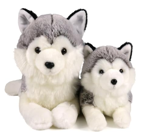 Ice King Bear Mama und Baby Stofftiere Set Zoo Wildtiere (Sibirischer Husky) von ICE KING BEAR