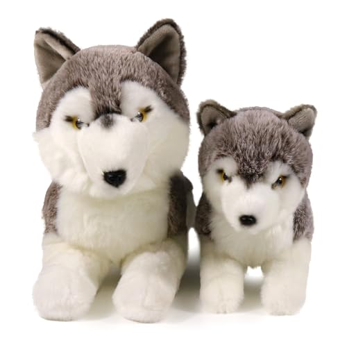 Ice King Bear Mama und Baby Stofftiere Set Zoo Wildtiere (Wolf) von ICE KING BEAR