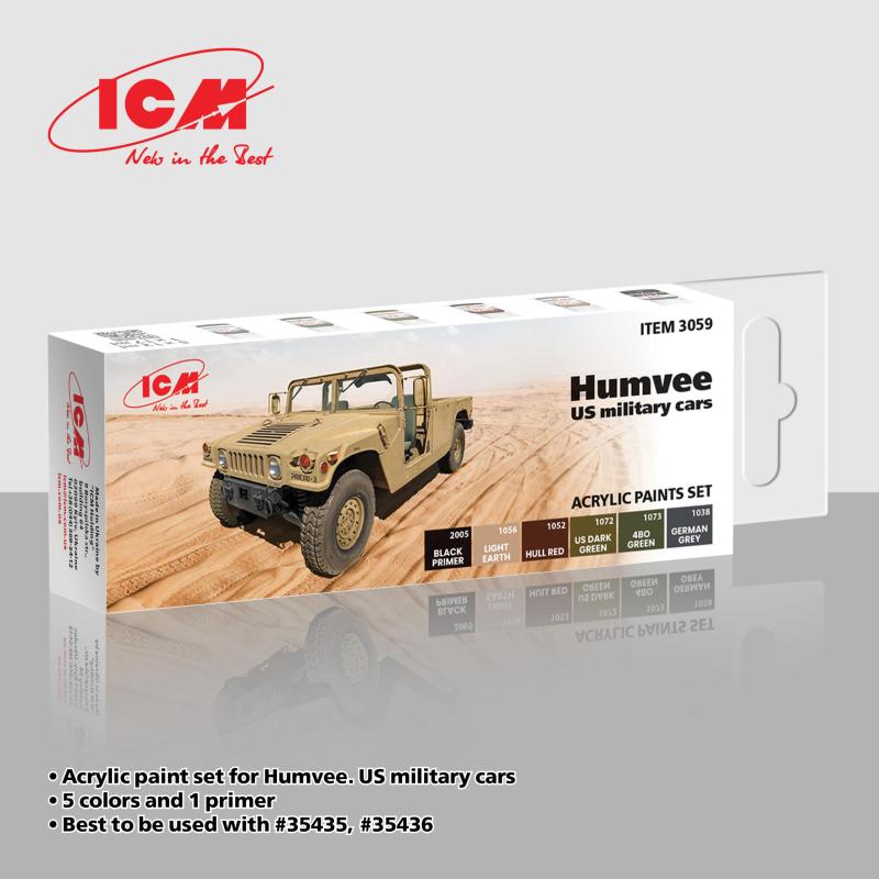 Acrylic Paint Set - Humvee US military cars [6 x 12 ml] von ICM