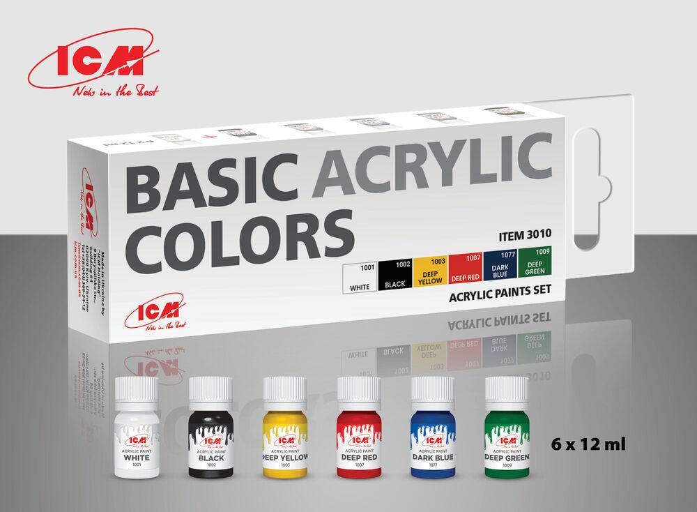 Acrylic paint set - Basic acrylic colors (6 x 12ml) von ICM