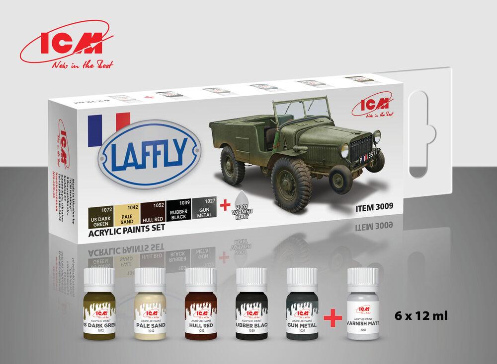 Acrylic paint set - Laffly V15T and French vehicles (6 x 12ml) von ICM