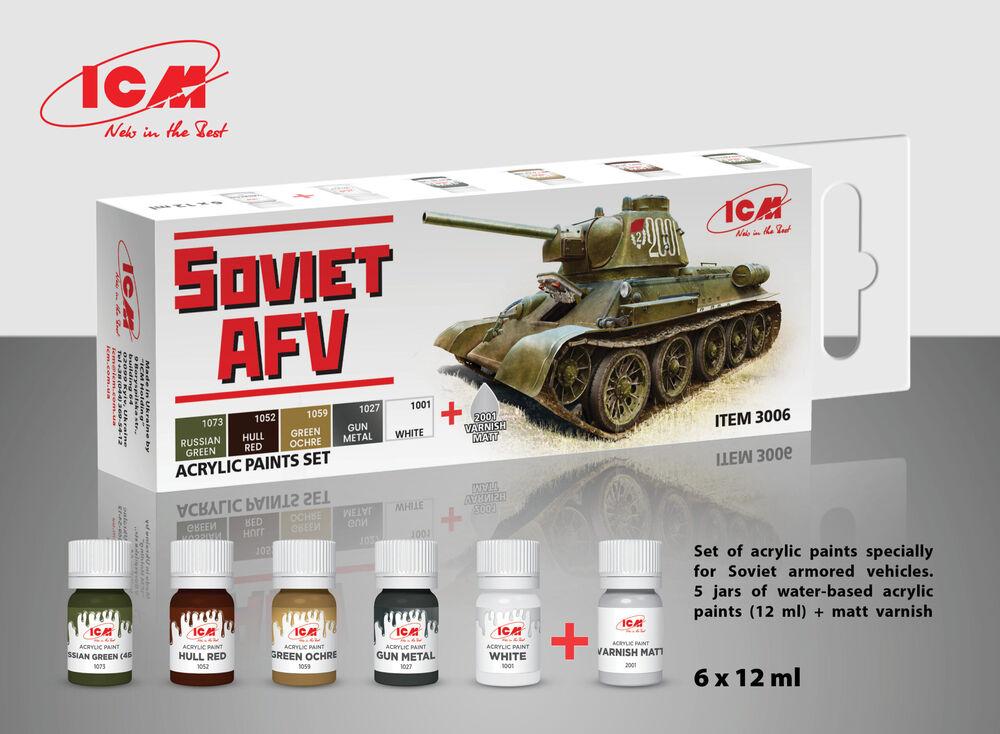 Acrylic paint set - Soviet AFV (6 x 12ml) von ICM