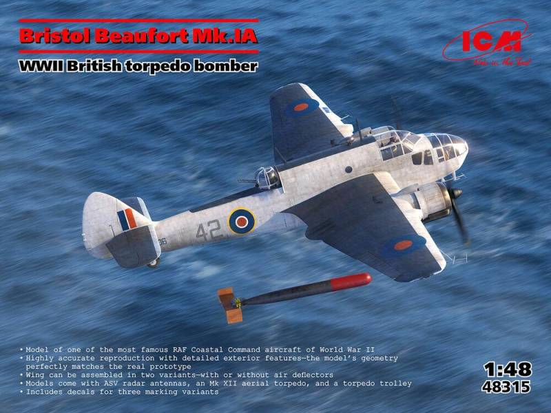 Bristol Beaufort Mk.IA - WWII British torpedo bomber von ICM