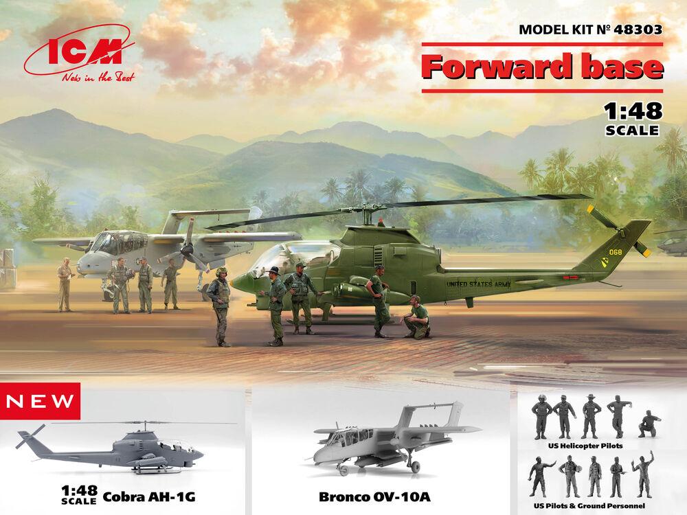 Forward base Cobra AH-1G + Bronco OV-10A w. US Pilots & Ground Person a. HelicoPilots von ICM