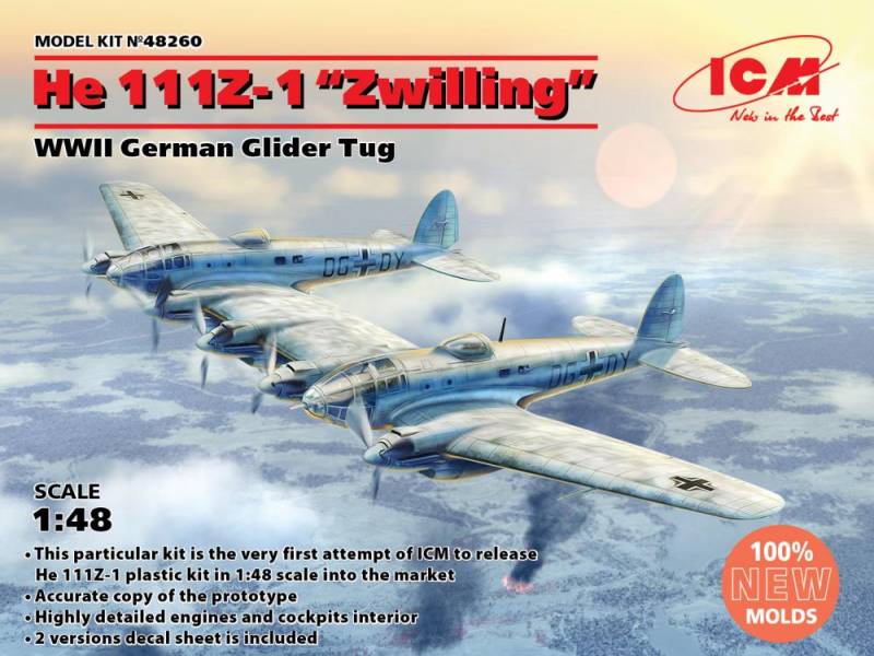 Heinkel He 111Z-1 Zwilling, WWII German Glider Tug von ICM