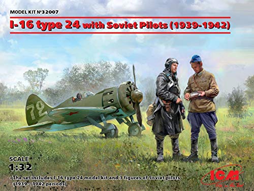 ICM 32007 Polikarpov Modellbausatz I-16 Type 24 with Soviet Pilots(1939-42), Schwarz von ICM