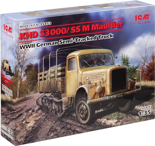 ICM 35453 Modellbausatz KHD S3000/SS M Maultier WWII German Semi-Tracked Truck, Schwarz von ICM