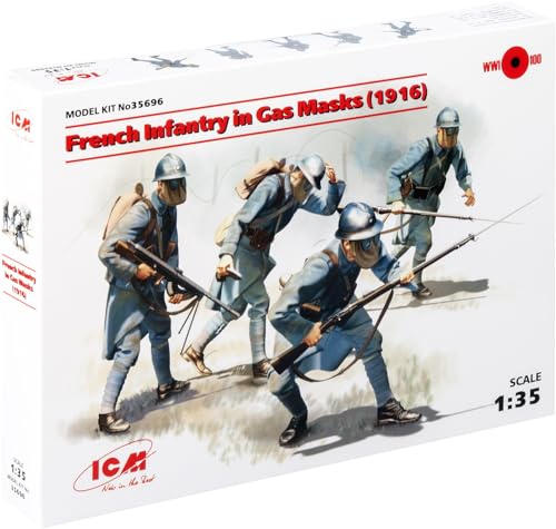 ICM 35696 Figur French Infantry in Gas Masks 1918", Grau von ICM