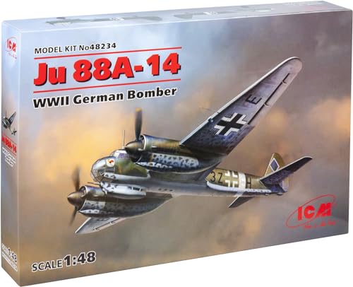 ICM 48234 JU 88A-14 JU-88A-14 Modellbau, schwarz von ICM