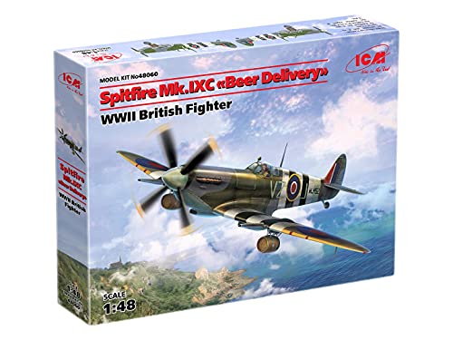 ICM 48060 Modellbausatz Spitfire Mk.IXC Beer Delivery WWII British Fighter, schwarz von ICM