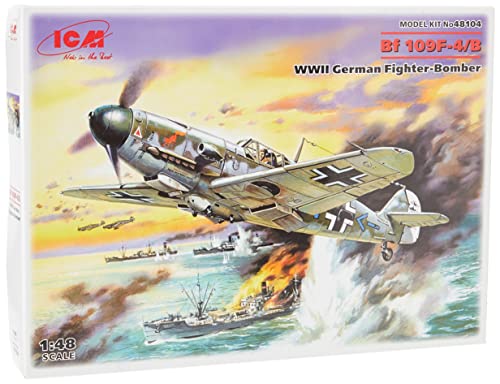 ICM 48104 48104-Messerschmitt BF 109F-4/B, WWII German Fighter Bomber, Sortiert von ICM