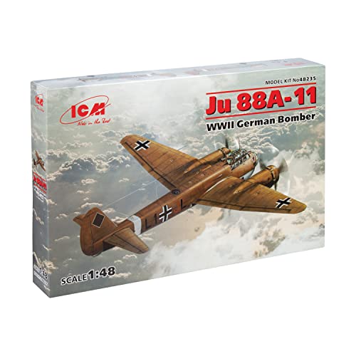 ICM 48235 Deutscher Modellbausatz Ju 88A-11, WWII German Bomber, Schwarz von ICM