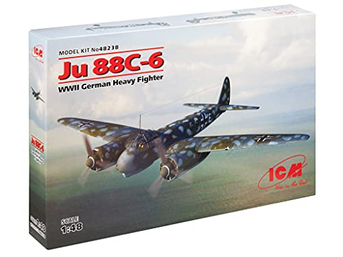 ICM 48238 JU 88C-6, WWII German Heavy Fighter Modellbausatz, Druck, grau von ICM