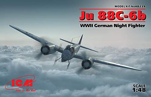 ICM 48239 Ju 88C-6b, WWII German Night Fighter Modellbausatz, grau, Groß von ICM