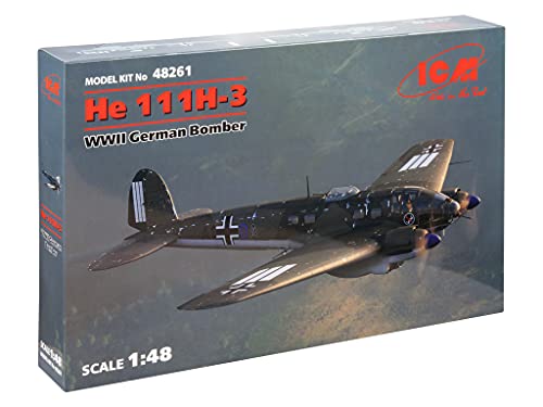 ICM 48261 Modellbausatz He 111H-3 WWII German Bomber (100% New molds), Mehrfarbig von ICM