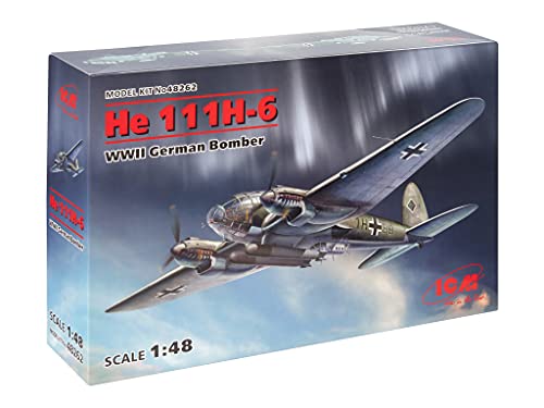 ICM 48262 He 111H-6, WWII German Bomber Force Modellbausatz, grau, XXL von ICM