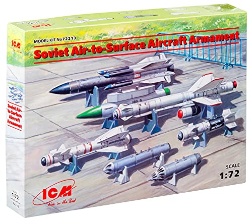 ICM 72213 空対地ミサイル/ロケット弾セット 72213-Soviet Air-Surface Aircraft Armament, schwarz von ICM