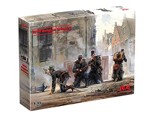 ICM ICM35680 1:35-WWI Belgische Infanterie, unlackiert von ICM