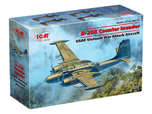 ICM ICM48279 1:48-B-26K Zähler Invader, USAF Vietnamkrieg, schwarz von ICM