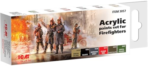 ICM - Set Acrylfarben Set für Firefighters |icm|3057| Modellbau Panzer Promo von ICM