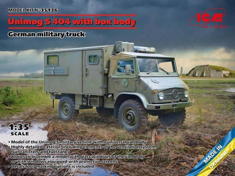 Unimog S 404 with box body - German military truck von ICM