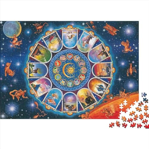 1000 Stück 12 Constellations Theme Kinder Lernen Kognitionsspielzeug, Denksportaufgaben Für Erwachsene, Spiele Aus Holz, Intelligenz-Puzzles 1000pcs (75x50cm) von ICOBES