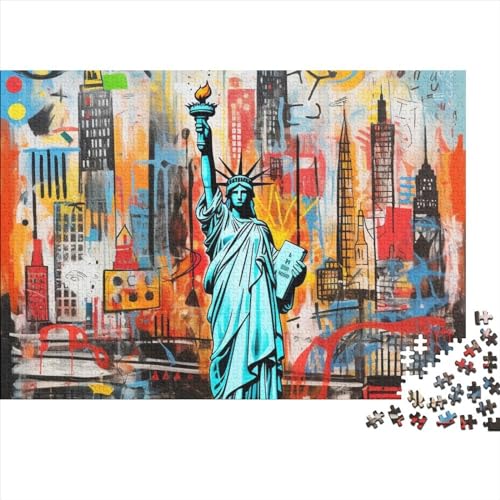 1000 Stück Statue of Liberty Kinder Lernen Kognitionsspielzeug, Denksportaufgaben Für Erwachsene, Spiele Aus Holz, Intelligenz-Puzzles 1000pcs (75x50cm) von ICOBES