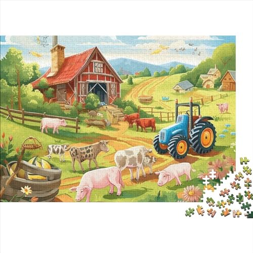 Hay Day Theme 1000-teiliges Holzpuzzle, Lernpuzzle, Familienspiel Für Erwachsene Und Kinder 1000pcs (75x50cm) von ICOBES