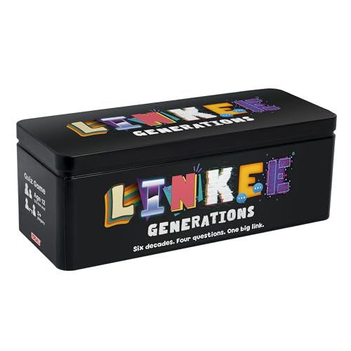 Ideal LINKEE Generations Decades Quizspiel für Partys, vier kleine Fragen mit einem großen Link! 1970er, 80er, 90er, 00er bis 2020er, perfekt für Teenager, Erwachsene und Familien, 3+ Spieler, ab 12 von IDEAL