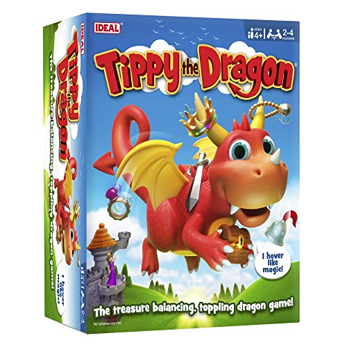 Ideal Tippy The Dragon: The Treasure Balancing, Toppling Dragon Game! Kinderspiele, für 2–4 Spieler, ab 4 Jahren von IDEAL