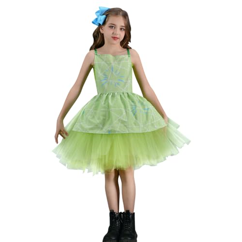 IDOPIP Halloween Kinderkostüm Filmkostüm für Mädchen Tutu Prinzessin Kleid Für Fasching Karneval Halloween Geburtstag Party Joy Disgust Anger Sadness Cosplay Kostüm Joy-hellgrün 10-12Jahre von IDOPIP