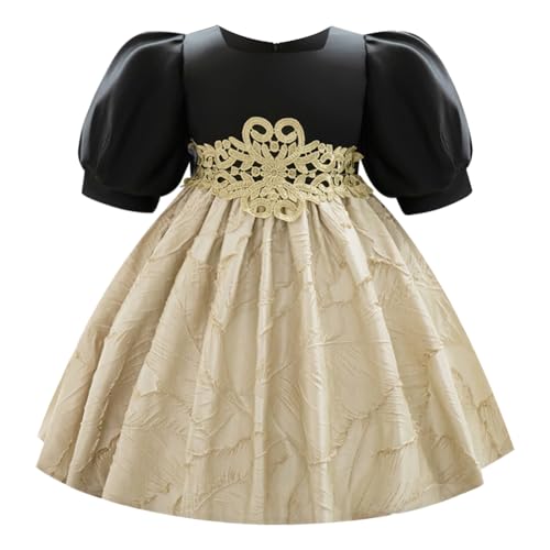 IDOPIP Mädchen Prinzessin Kostüm Halloween Taufkleid Prinzessinenkleid Karneval Verkleidung Outfit Für Karneval Weihnachten Mottoparty Cosplay Baby Kleider 6 Monate-3 Jahre schwarz 12-18 Monate von IDOPIP