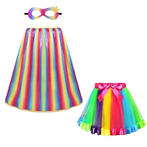 IDOTTA Superhelden-Kostüme für Kinder, Umhang mit Maske, Tutu-Set für Mädchen, Verkleidungsparty, Halloween, Prinzessin, Superheld, Cosplay von IDOTTA