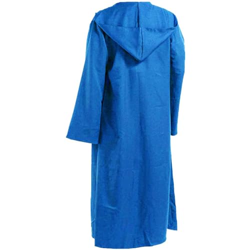 IEEDFJKK Herren Mantel mit Kapuze, vielseitig einsetzbar, weich und bequem, leicht zu reinigen, erhältlich in der Größe Polyester, Blau, XXL von IEEDFJKK