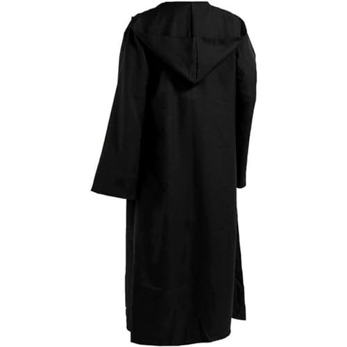 IEEDFJKK Herren Mantel mit Kapuze, vielseitig einsetzbar, weich und bequem, leicht zu reinigen, erhältlich in der Größe Polyester, Schwarz, XXL von IEEDFJKK