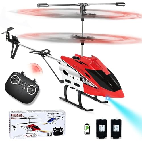 IEEILULU Helikopter ferngesteuert, RC Hubschrauber, 2.4G Hubschrauber Ferngesteuert mit LED-Licht, RC Heli mit Schwebefunktion, Indoor Spielzeug Geschenk für Jungen Mädchen Erwachsene (Rot) von IEEILULU