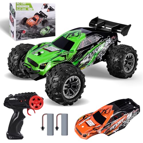 IEEILULU Ferngesteuertes Car, 1:18 RC Auto, 20 km/h Ferngesteuerter Auto Off-Road, 2 Auswechselbare Gehäuse, Monster Crawler mit 2 Batterien für 60 Minuten Spielzeit, 2.4GHz RC Car für Anfänger von IEEILULU