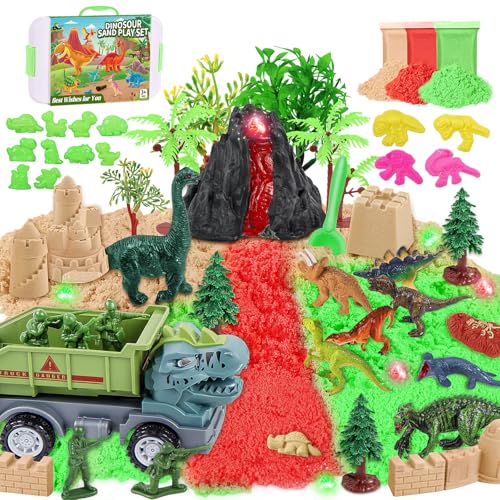 IEEILULU Sand Sandbox Set, knetsand Kit mit 1 KG Spielsand in 3 Farben, Magic Sandspielzeug Koffer Sensorisch Zaubersand Geschenk für Jungen Mädchen von IEEILULU