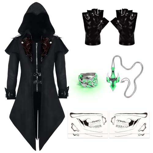 IEEILULU Steampunk Herren Jacke mit Kapuze, Gothic Frack Herren Mantel, Mittelalter Retro Renaissance Jacke, Vintage Viktorianischen Smoking Halloween Fasching Karneval Kostüm IEEILULU Steampunk Herren Jacke mit Kapuze, Gothic Frack Herren Mantel, Mittelalter Retro Renaissance Jacke, Vintage Viktorianischen Smoking Halloween Fasching Karneval Kostüm von IEEILULU