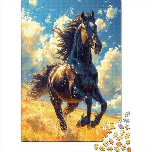 Retro Pferd 1000 Teile Puzzle Für Erwachsene, Hochwertige Recycelbare MateriAußerirdische Und Druck Puzzlespiel, Familienspiel, Geschenk Für Liebhaber Oder Freunde Puzzel 1000pcs (75x50cm) von IEJKLUVWX