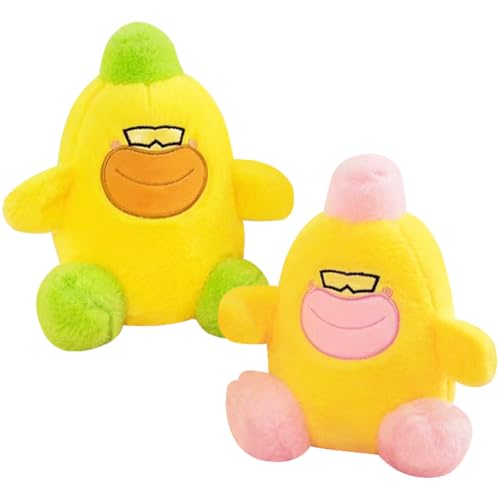 IFHDO Bananen Puppen Plüschtier Banane Ente Kuscheltier Stofftier Kawaii Plüsch, Banane Plüschkissen Spielzeug, Wurfkissen, Kissen Puppe, Schmusetier Geschenk für Kinder Mädchen Jungen-24CM von IFHDO