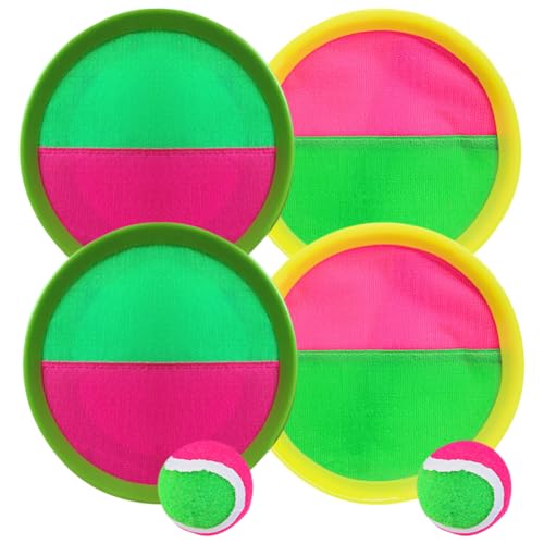 IFHDO Klettballspiel Fangball Set, Klettballspiel für Kinder Set, Wasserdichtes Outdoor Gartenspiele Spielzeug, Klettball Strandspielzeug Ballspiele Wasserfest, Wurfspiel Klettspiel Outdoorspielzeug von IFHDO