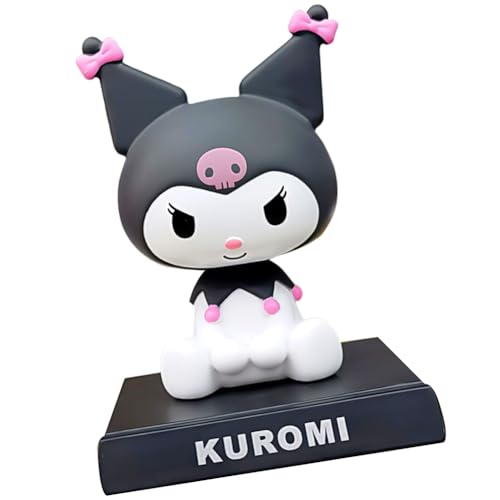 IFHDO Schütteln Kopf Figur, Kuroomi Auto Figurine, Kuromi Auto-Armaturenbrett-Ornamente Kuromi Figur Modell Kindergeburtstag Deko Sammlung Dekorationen Modell Auto Innenraum Dekoration von IFHDO