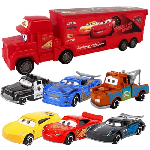 IFHDO Spielzeugfahrzeuge Set, 7 Stück Mini Spielfahrzeug, Kreatives Spielzeugauto für Kinder Mini Automodell Spielzeug sammelbare Charakter Fahrzeugmodelle für Kinder Jungen und Mädchen von IFHDO