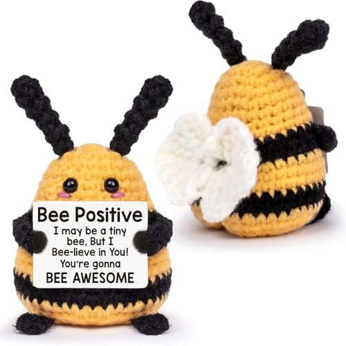 IFUDE Kleine Biene Pocket Hug Kleine Biene Häkeltiere Mit Positiver Karte, Bee Emotionale Unterstützung Geschenke für Mädchen Jungen Geburtstagsfeier Geschenk IFUDE Kleine Biene Pocket Hug Kleine Biene Häkeltiere Mit Positiver Karte, Bee Emotionale Unterstützung Geschenke für Mädchen Jungen Geburtstagsfeier Geschenk von IFUDE