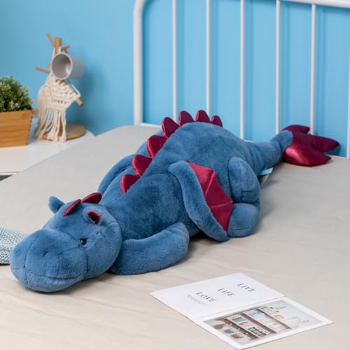 IFX24 Gewichtete Stofftiere, 4,5 kg, 89,9 cm, beschwerter Drache, Stofftier für Kinder und Erwachsene, schwere Stofftiere für Komfort und Entspannung, Blau, Rosa und Grün erhältlich von IFX24